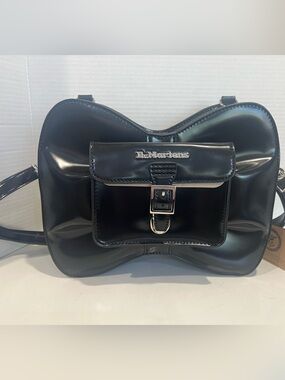 Dr Martens Vegan Leather Bow Crossbody Bag Black NEW